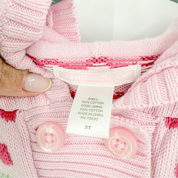 Janie and Jack Pink and Red Sweater with Nordic Patterns - Picture 2 of 3